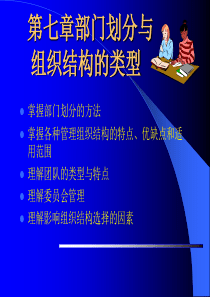 第七章部门划分与组织结构的类型XXXX