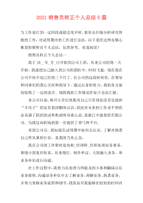 2021销售员转正个人总结5篇