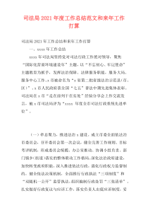 司法局2021年度工作总结范文和来年工作打算