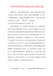 大学生村官任职心得体会范文范例5篇
