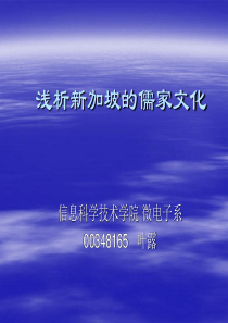浅析新加坡的儒家文化-国际关系学院