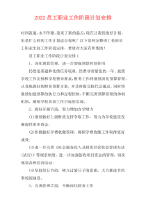 2022员工职业工作阶段计划安排