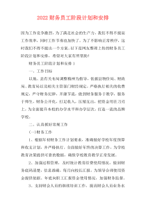 2022财务员工阶段计划和安排
