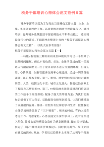 税务干部培训心得体会范文范例5篇