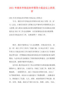 2021年度在市依法治市领导小组会议上的发言