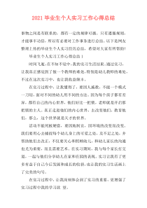 2021毕业生个人实习工作心得总结