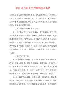2021员工职业工作感想体会总结