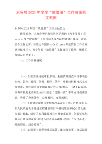 水务局2021年度度“放管服”工作总结范文范例