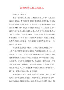 招商引资工作总结范文