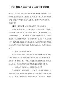 2021导购员年终工作总结范文简短五篇