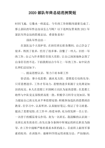 2020部队年终总结范例简短