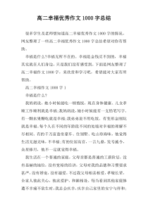 高二幸福优秀作文1000字总结