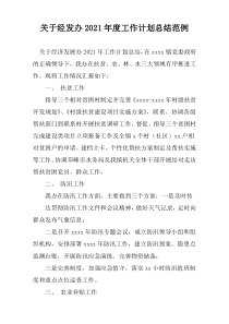 2021年度经发办工作计划总结范例