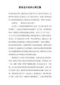 财务会计实训心得五篇