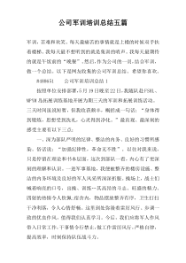 公司军训培训总结五篇