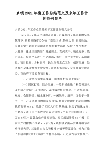 乡镇2021年度工作总结范文及来年工作计划范例参考