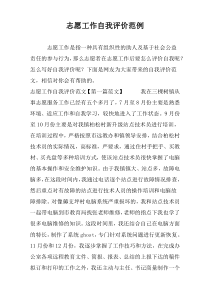 志愿工作自我评价范例