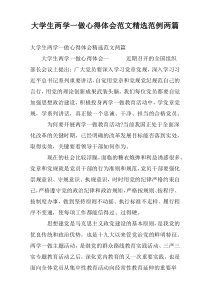 大学生两学一做心得体会范文精选范例两篇