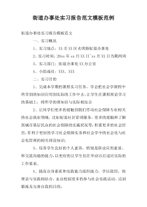 街道办事处实习报告范文模板范例