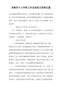 采购员个人年终工作总结范文范例五篇