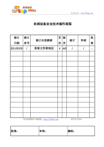机械设备安全技术操作规程