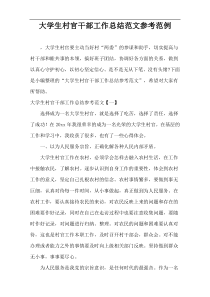 大学生村官干部工作总结范文参考范例