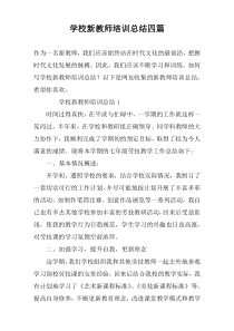 学校新教师培训总结四篇