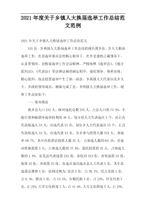 2021年度关于乡镇人大换届选举工作总结范文范例
