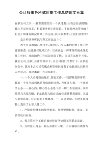 会计师事务所试用期工作总结范文五篇