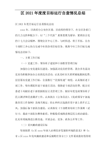 区2021年度目标运行自查情况总结