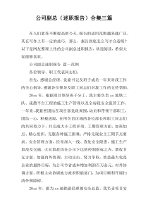 公司副总（述职报告）合集三篇