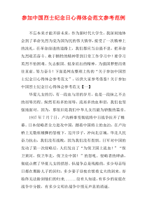 参加中国烈士纪念日心得体会参考范例
