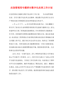 应急管理局专题研讨数字化改革工作思路