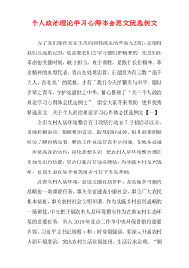 个人政治理论学习心得体会范文优选例文