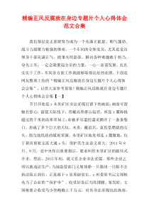 [精选]正风反腐就在身边专题片个人心得体会范文合集
