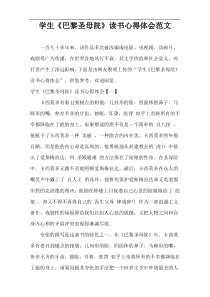 学生《巴黎圣母院》读书心得体会范文