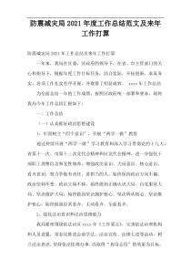 2021年度防震减灾局工作总结范文及来年工作打算