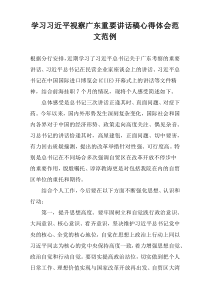学习习近平视察广东重要讲话稿心得体会范文范例
