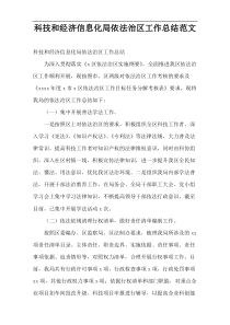 科技和经济信息化局依法治区工作总结范文