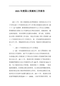 2021年度国土资源局【工作报告】