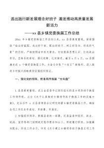 xx县乡镇党委换届工作总结范文换届选举工作汇报报告