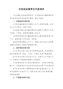 纪检组监督责任负面清单