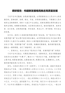 构建新发展格局推进高质量发展