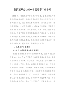 县委巡察办2021年度巡察工作总结