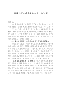 县委书记在县委全体会议上的讲话