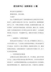 团支部书记（述职报告）2篇