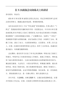 在X区政协会议闭幕式上的讲话
