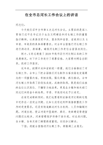 在全市总河长工作会议上的讲话
