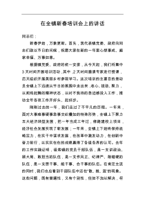 在全镇新春培训会上的讲话