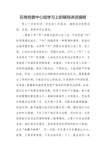 在局党委中心组学习上的辅导讲话提纲